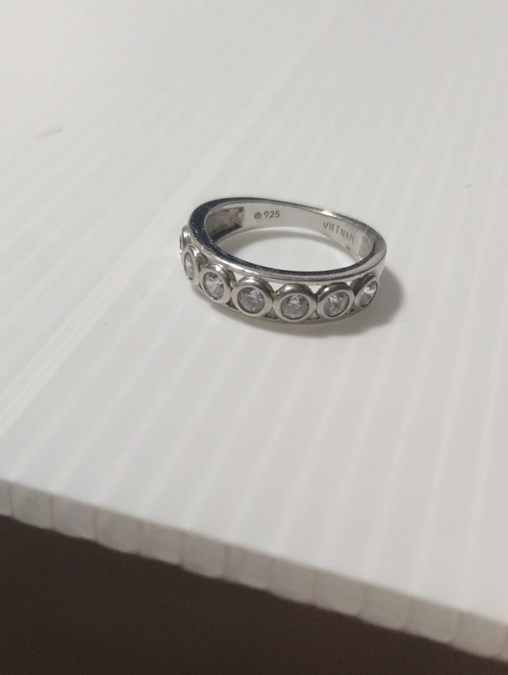 925 sterling silver bling ring size 7 - Picture 5 of 6